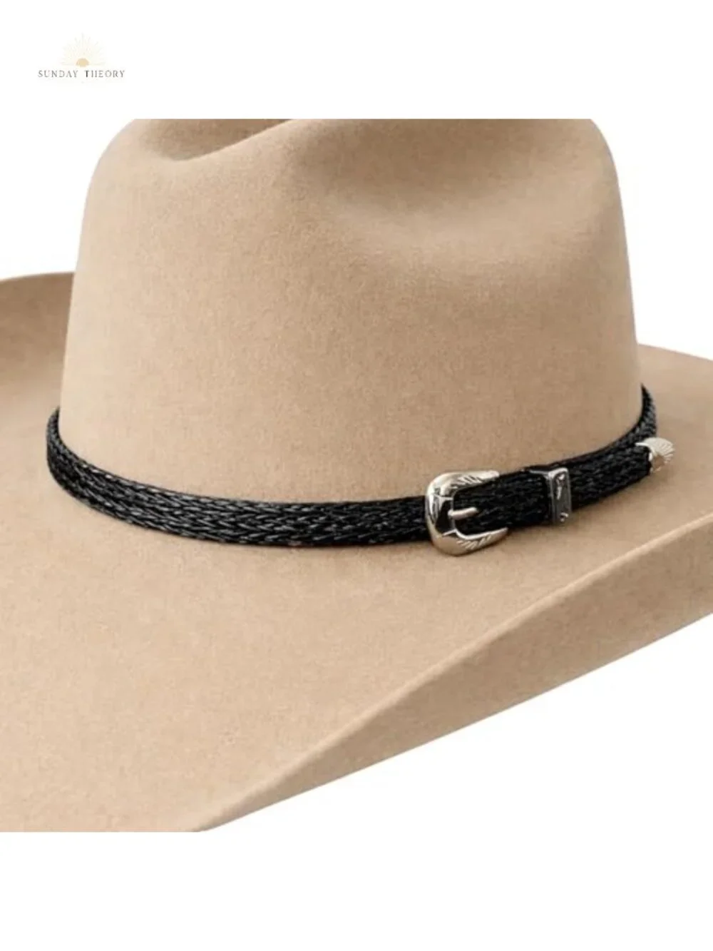 Horsehair Hat Band for Cowboy Hats, Adjustable Braided Ends, Western Style,